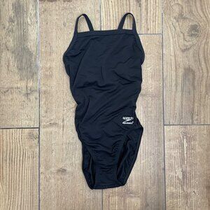 Speedo Endurance+ Black One Piece Swimsuit Size 26 NWT